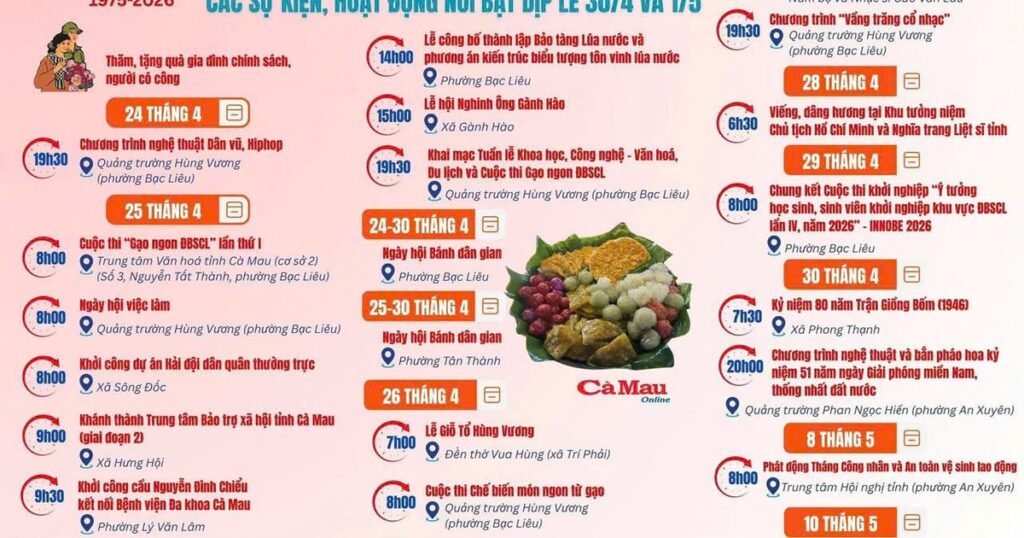 Cà Mau bùng nổ mùa lễ hội 30/4 – 1/5 với chuỗi sự kiện quy mô lớn