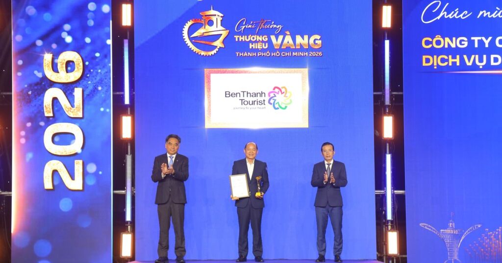 BenThanh Tourist ghi dấu 2 giải thưởng “Thương hiệu Vàng TP.HCM 2026” và “Doanh nghiệp TP.HCM tiêu biểu 2026″
